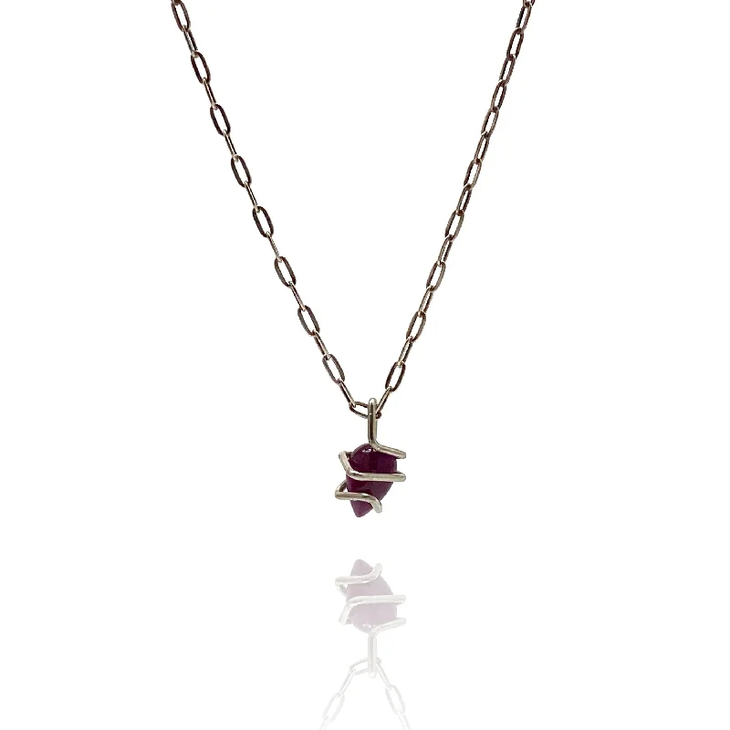 crystal necklaces for women -Ruby Pendant Necklace