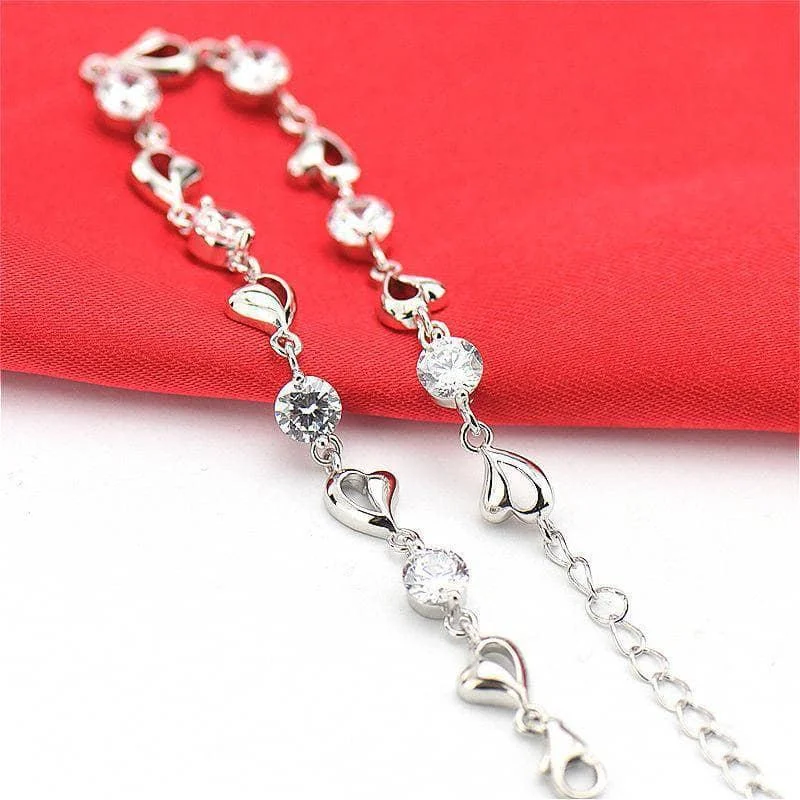 Heart to Heart Romantic Diamond Bracelet