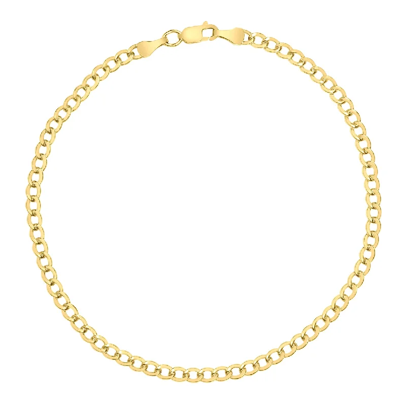 14K  Filled 3.3Mm Curb Link Bracelet With Lobster Clasp