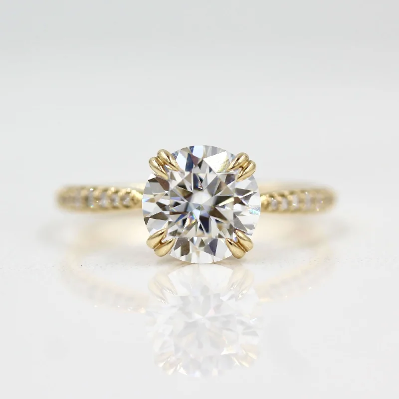 luxury diamond solitaire engagement rings -2ct Round Cut Solitaire Moissanite Diamond Engagement Ring