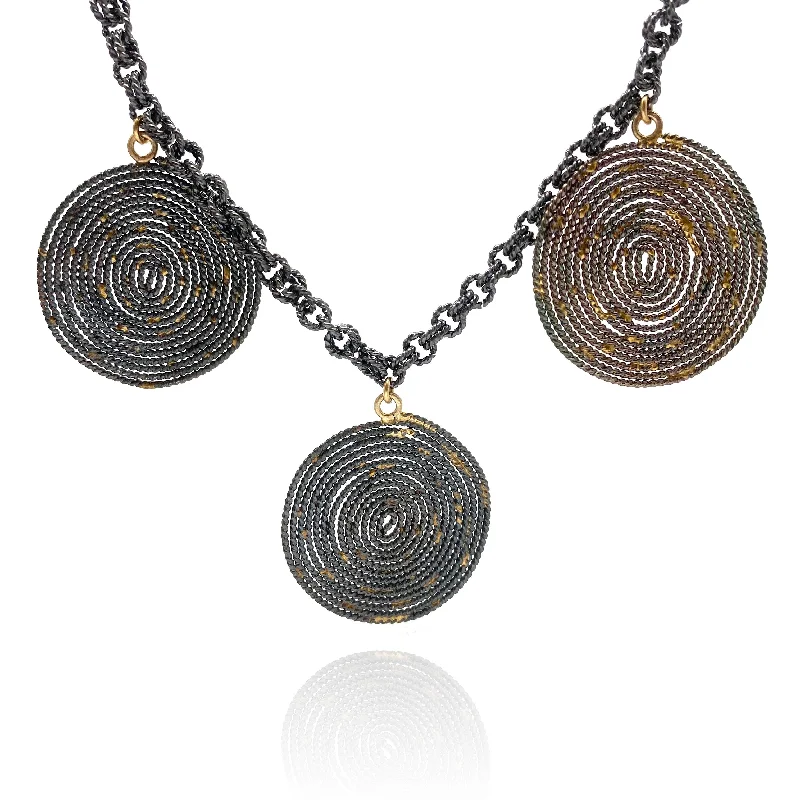 high-end necklaces for women -Triple Disc Necklace