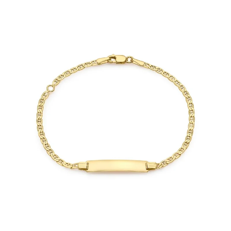 9K Yellow Gold ID Rambo Chain Adjustable Bracelet /7’’