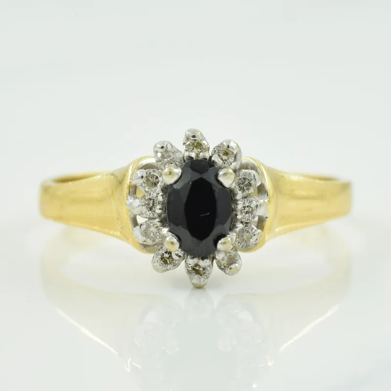 Black Onyx & Diamond Ring | 0.35ct, 0.14ctw | SZ 10.75 |