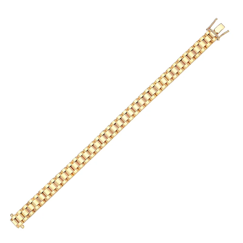 9K Yellow Gold Watch Strap Bracelet 6"