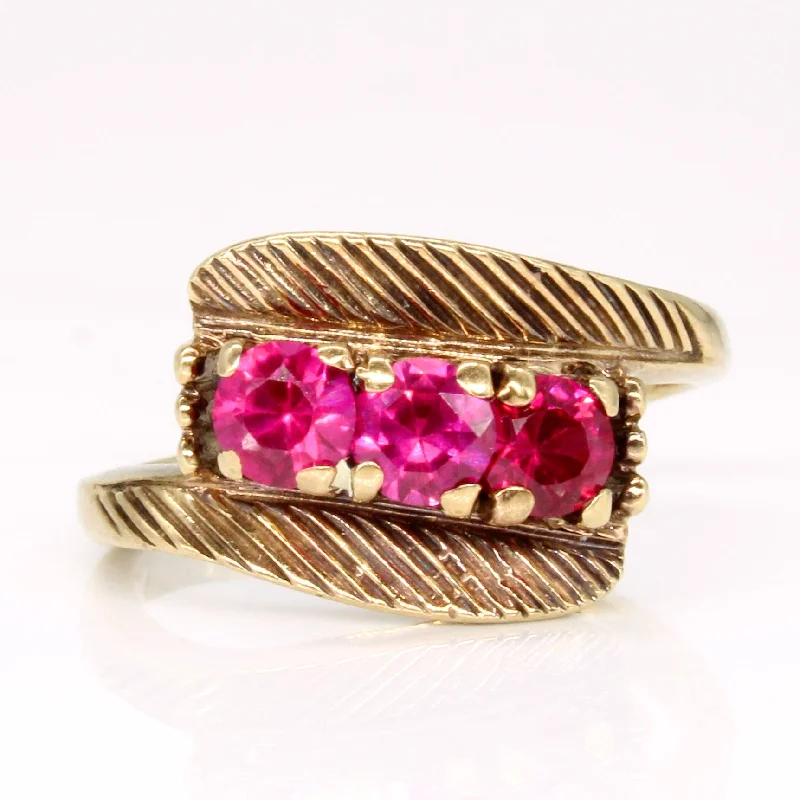 Synthetic Ruby Waterfall Ring | 1.20ctw | SZ 6 |