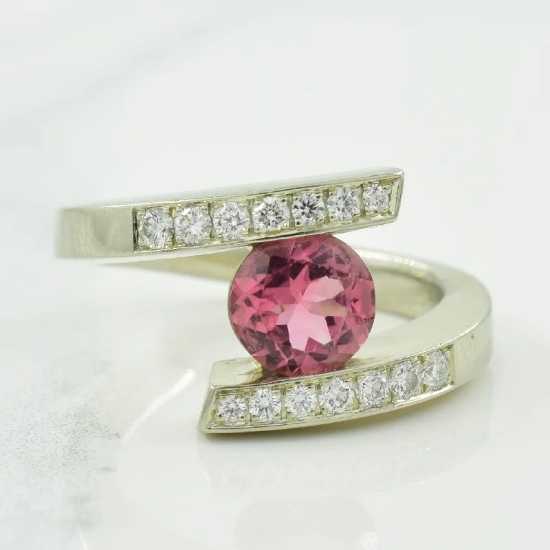 Pink Tourmaline & Diamond Ring | 1.10ct, 0.28ctw | SZ 7.25 |