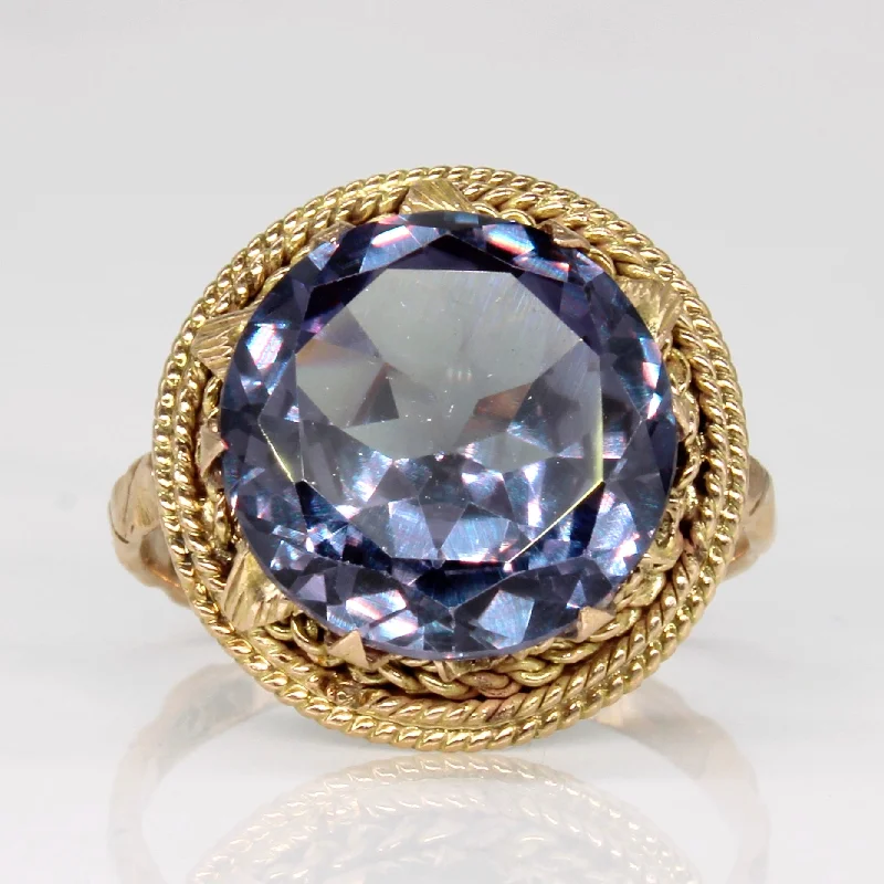 Synthetic Colour Change Sapphire Cocktail Ring | 6.60ct | SZ 7 |