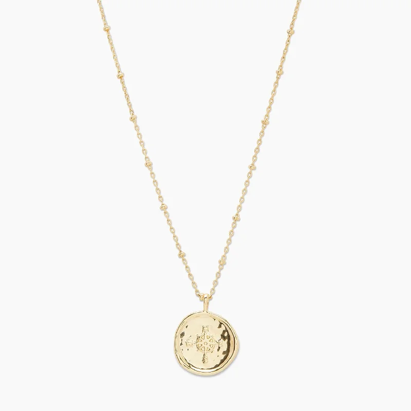 large statement necklaces for women -Gorjana Compass Coin Necklace