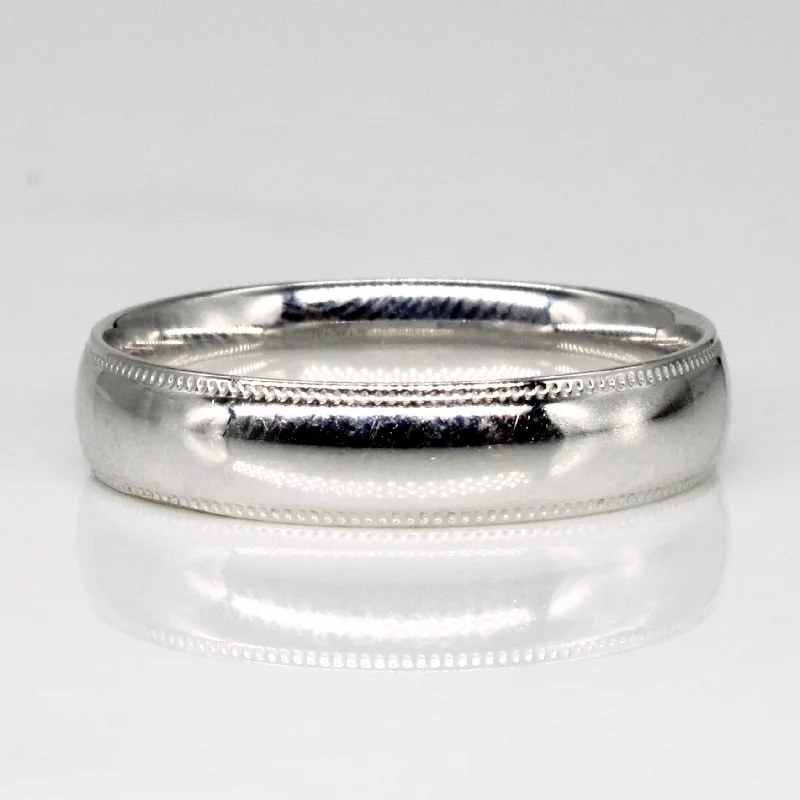 14k White Gold Milgrain Band | SZ 7 |