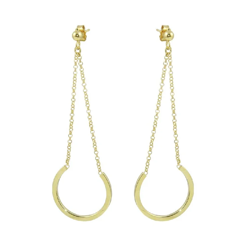 luxury gemstone earrings for women -Gold Plated 925 Sterling Silver Dangling Earrings - ITE00085GP