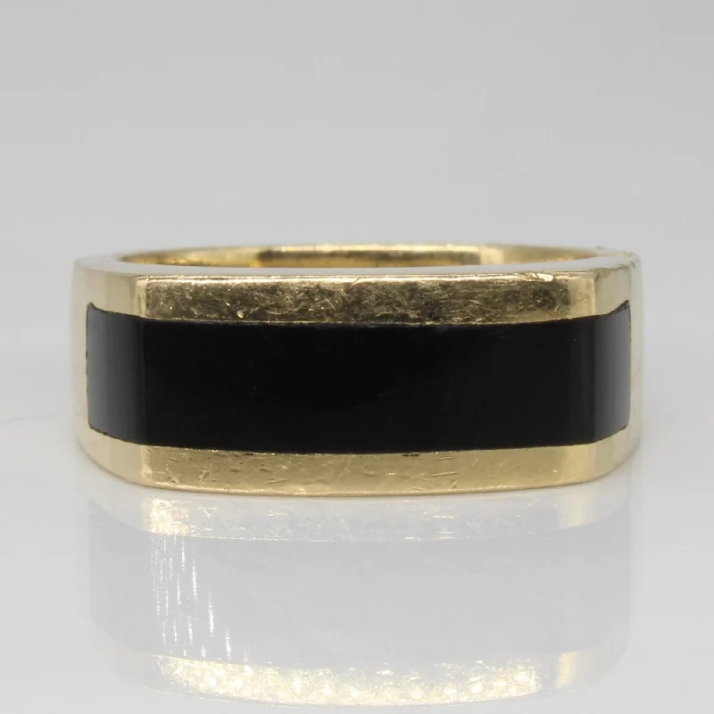 'Ragnar' Onyx Inlay Ring | 2.00ct | SZ 6.5 |