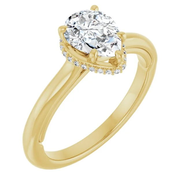 classic princess cut engagement rings -14K Yellow Engagement Ring Mounting