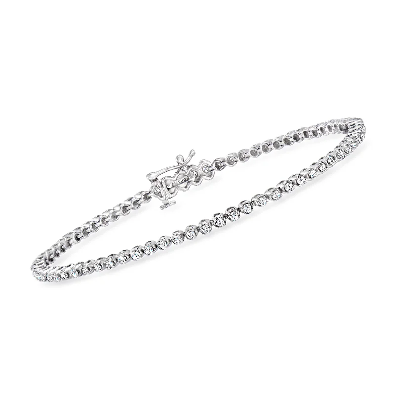 RS Pure by Ross-Simons Diamond Tennis Bracelet in Sterling Silver