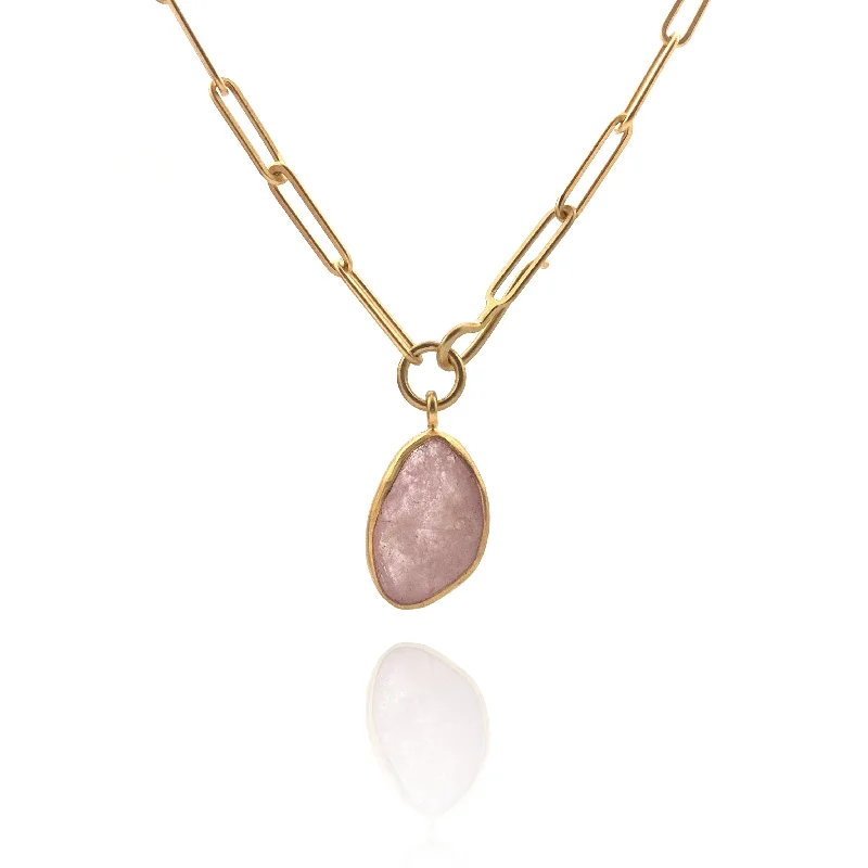 trendy choker necklaces for women -Pink Sapphire & Gold Vermeil Necklace