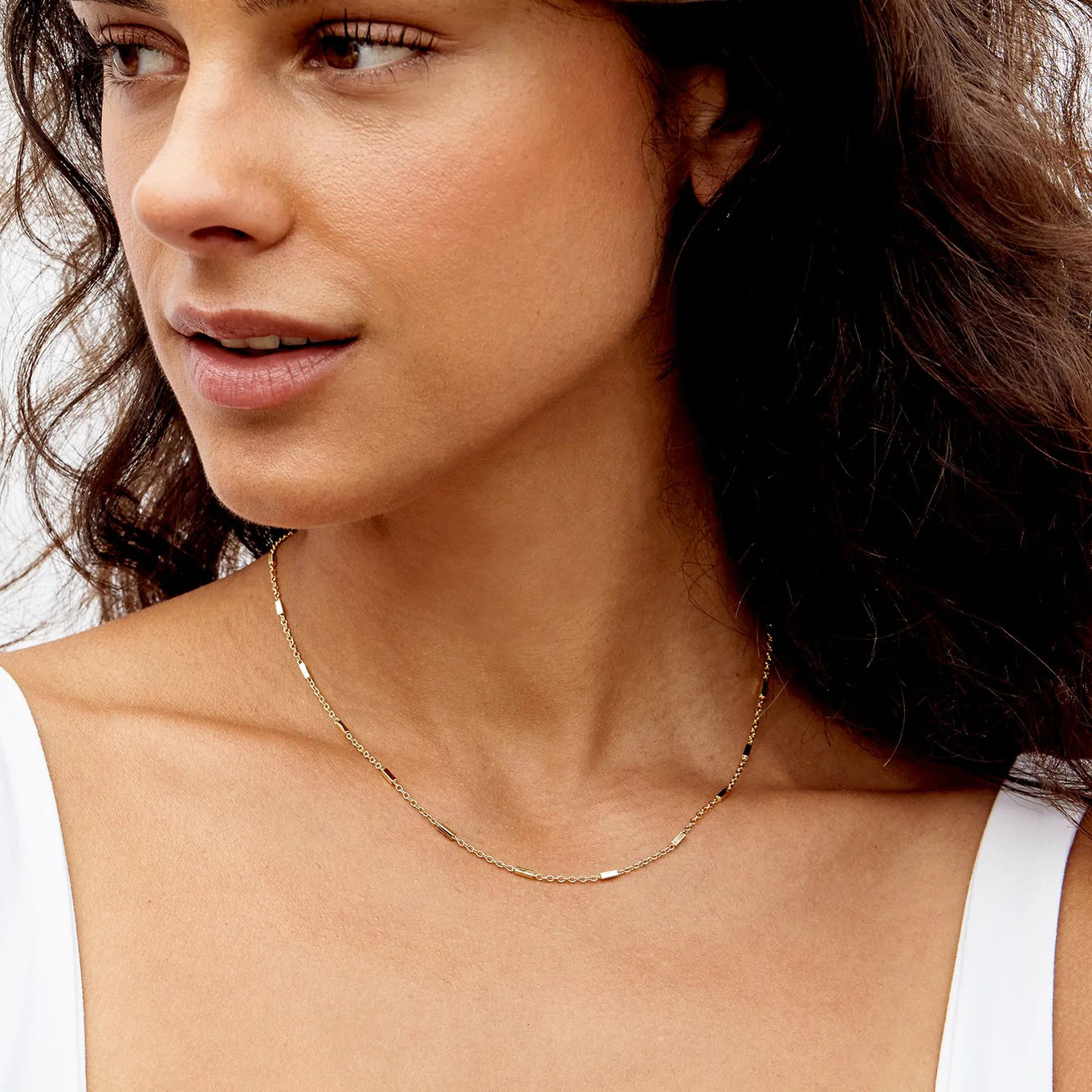 minimalist necklaces for women -Tatum Mini Bar Necklace