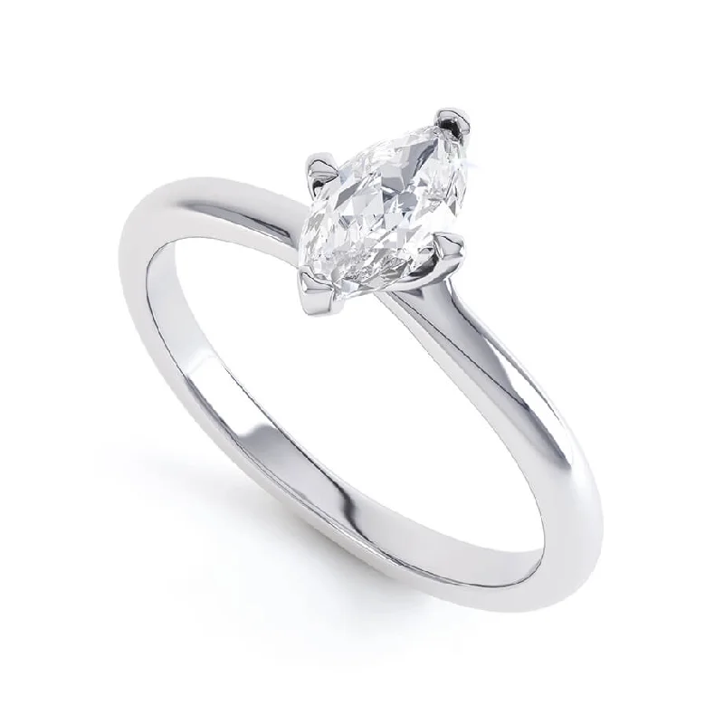 unique sapphire engagement rings -0.70 CT Marquise Shaped Moissanite Solitaire Style Engagement Ring