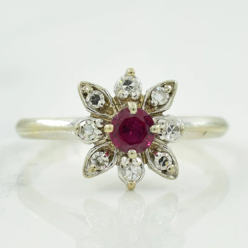 Ruby & Diamond Ring | 0.12ct, 0.12ctw | SZ 4.5 |