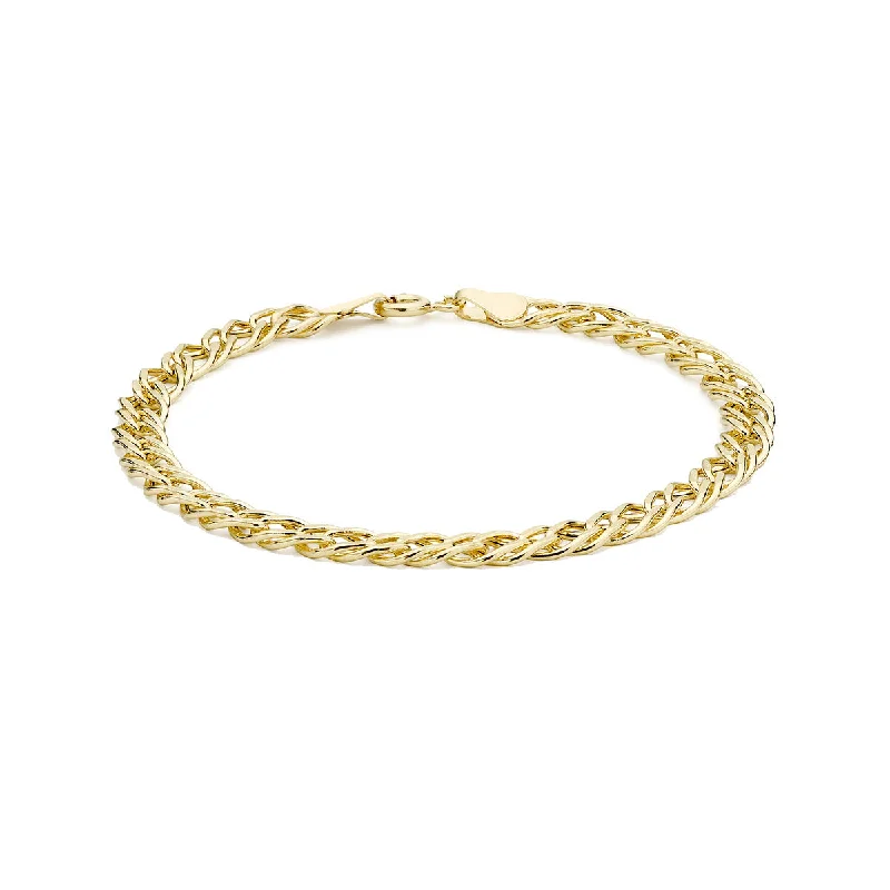 9K Yellow Gold 90 Hollow Curb Chain Bracelet/ 7'