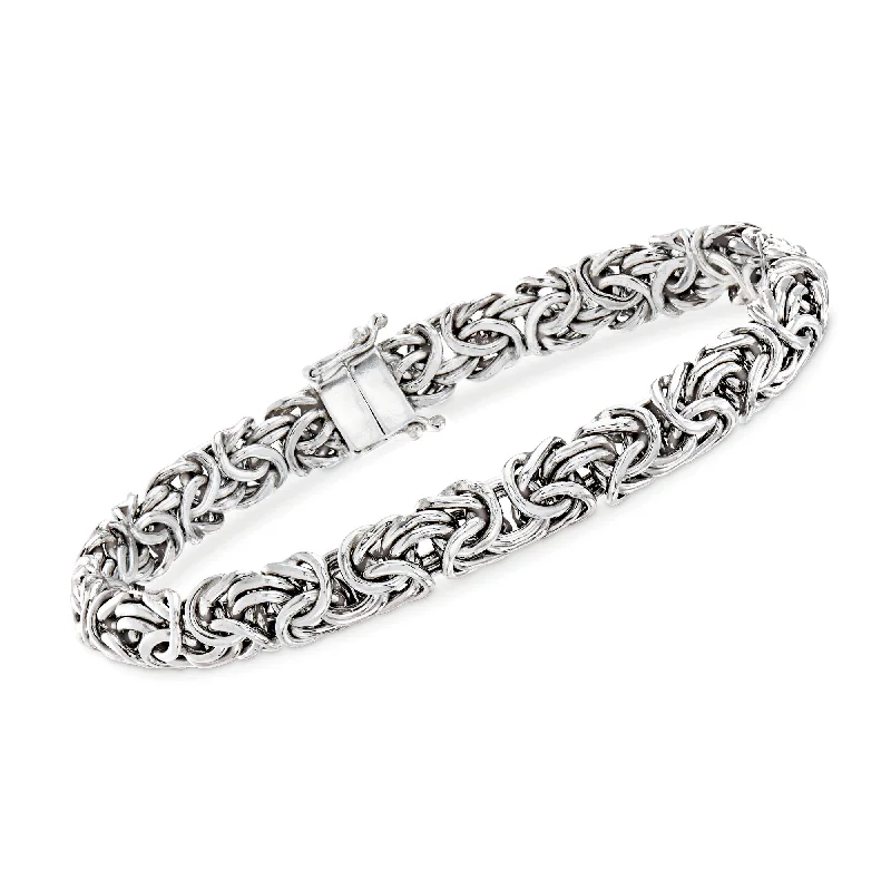 Ross-Simons Sterling Silver Byzantine Bracelet With Magnetic Clasp