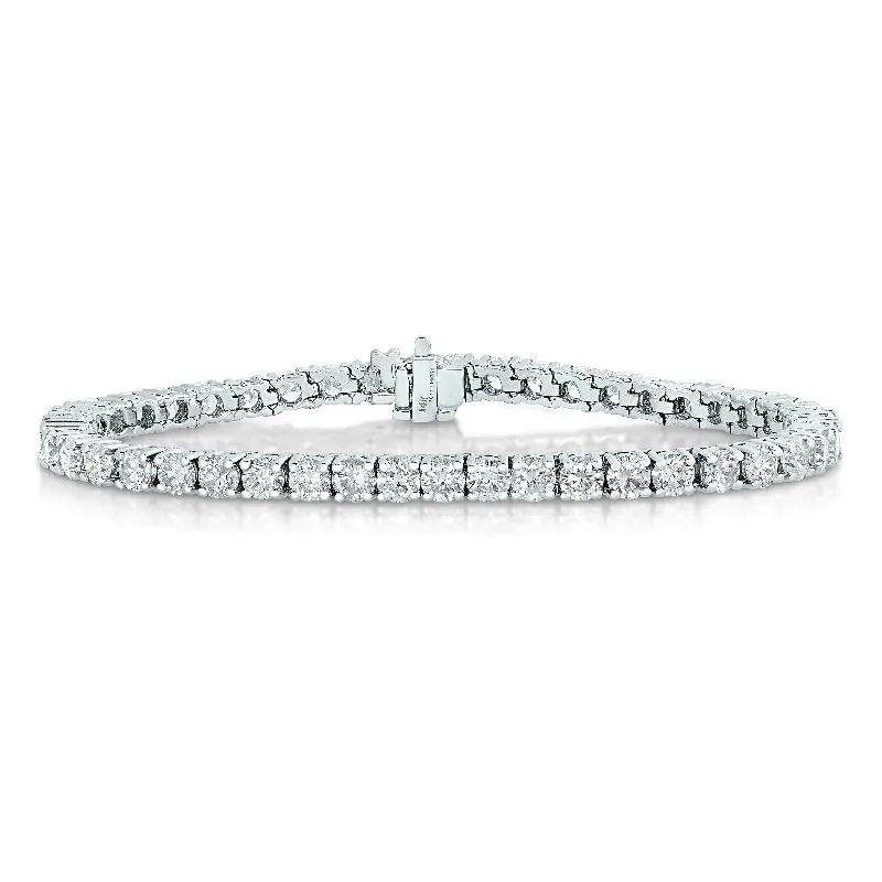 7 cttw Lab Created Diamond Tennis Bracelet 14K White Gold Round Prong Set 7 Inch