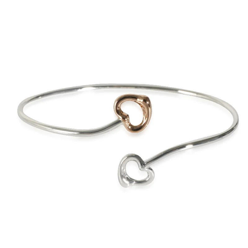 Tiffany & Co. Elsa Peretti Double Open Heart Bangle in Pink Gold/Sterling Silver