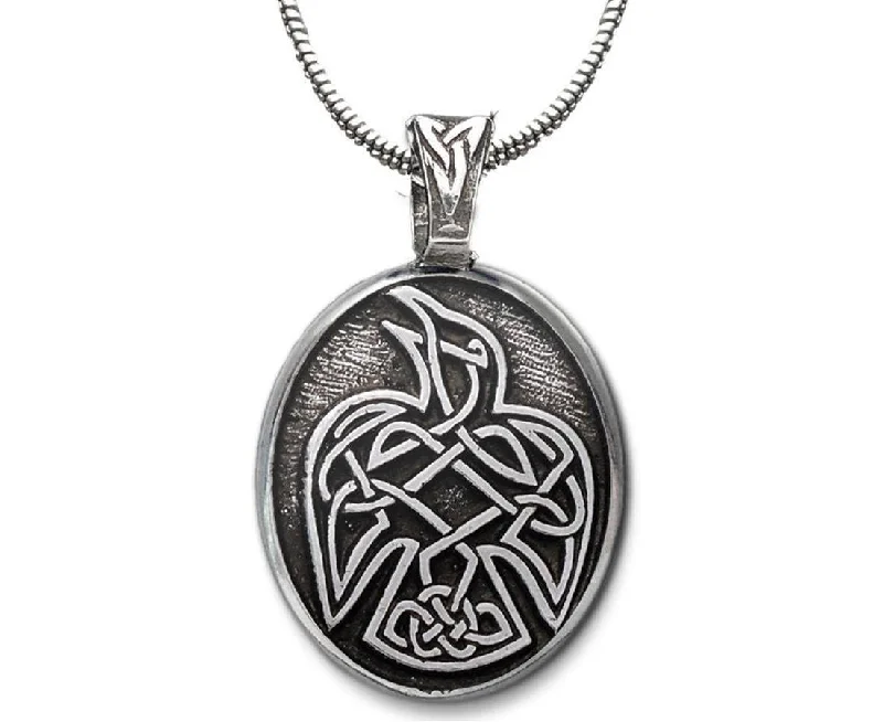 choker necklaces for women -Celtic Raven Pewter Pendant Necklace By Celtic Knotworks