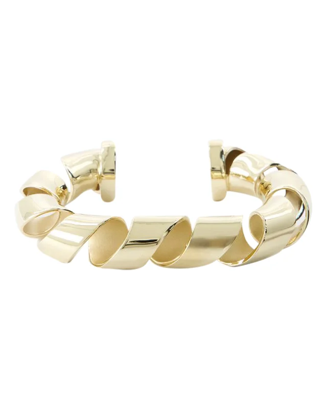 XL Link Twist Cuff Bracelet - Rabanne - Metal - Gold