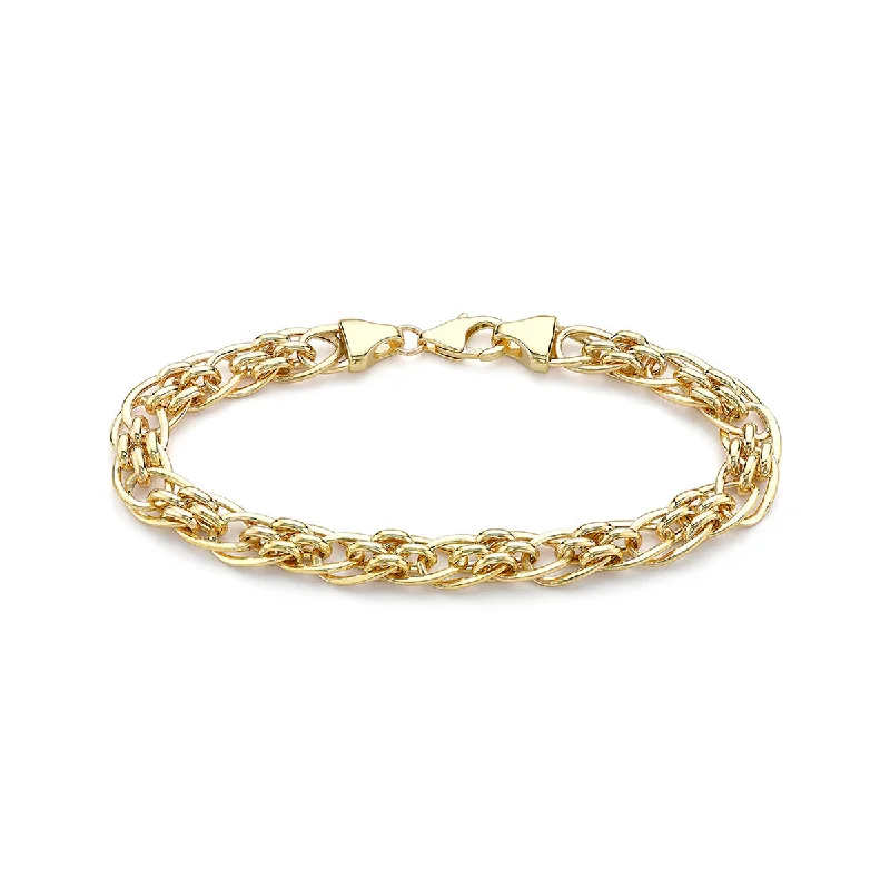 9K Yellow Gold Fancy Chain Bracelet/ 7.5'