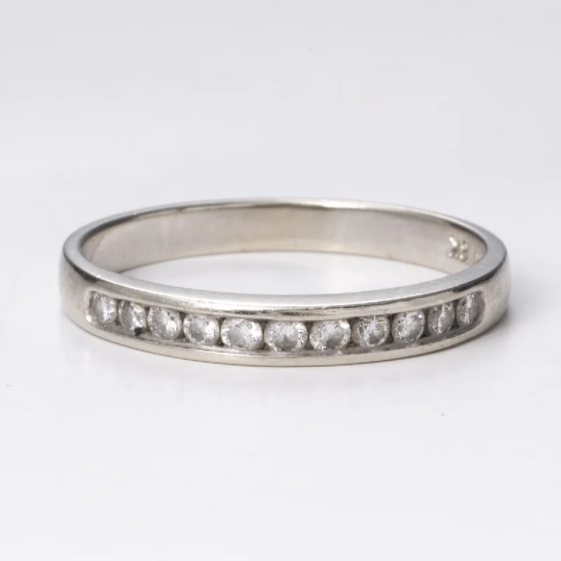 White Gold Channel Set Diamond 18k Ring | 0.30 ctw | Sz 8.5