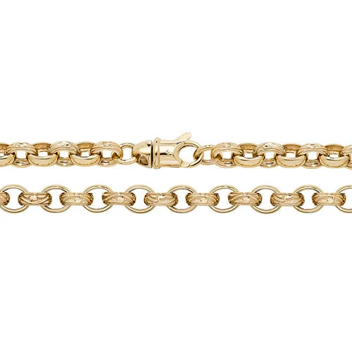 9K Yellow Gold Belcher Bracelet 6"