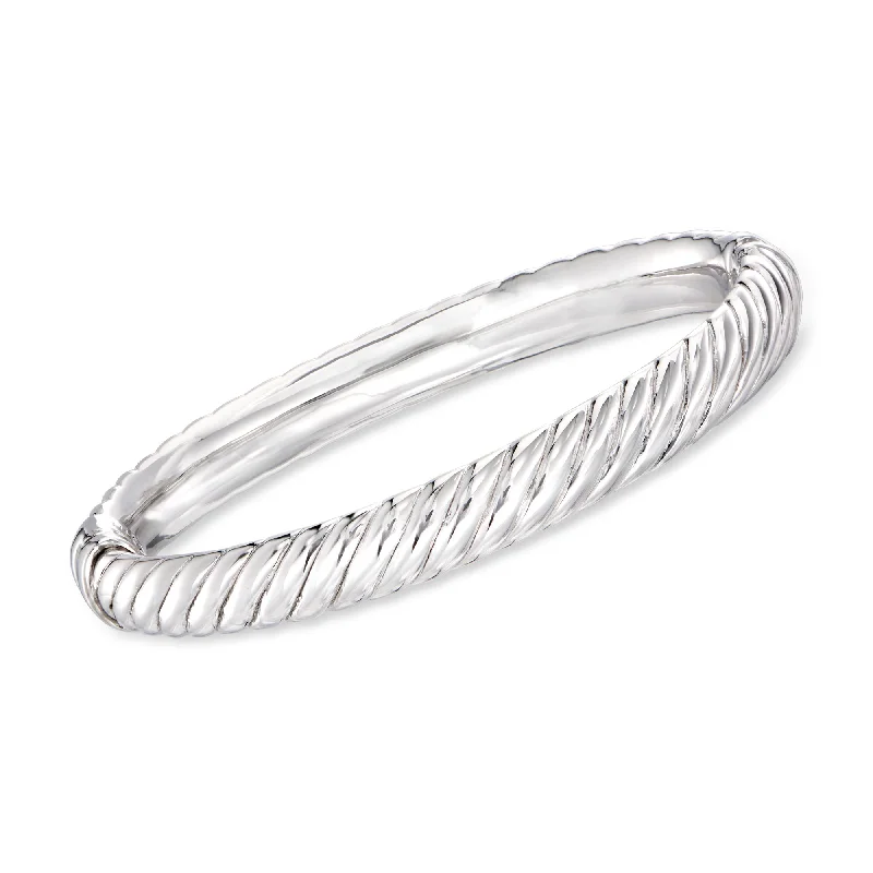 Ross-Simons Sterling Silver Spiraled Oval Bangle Bracelet