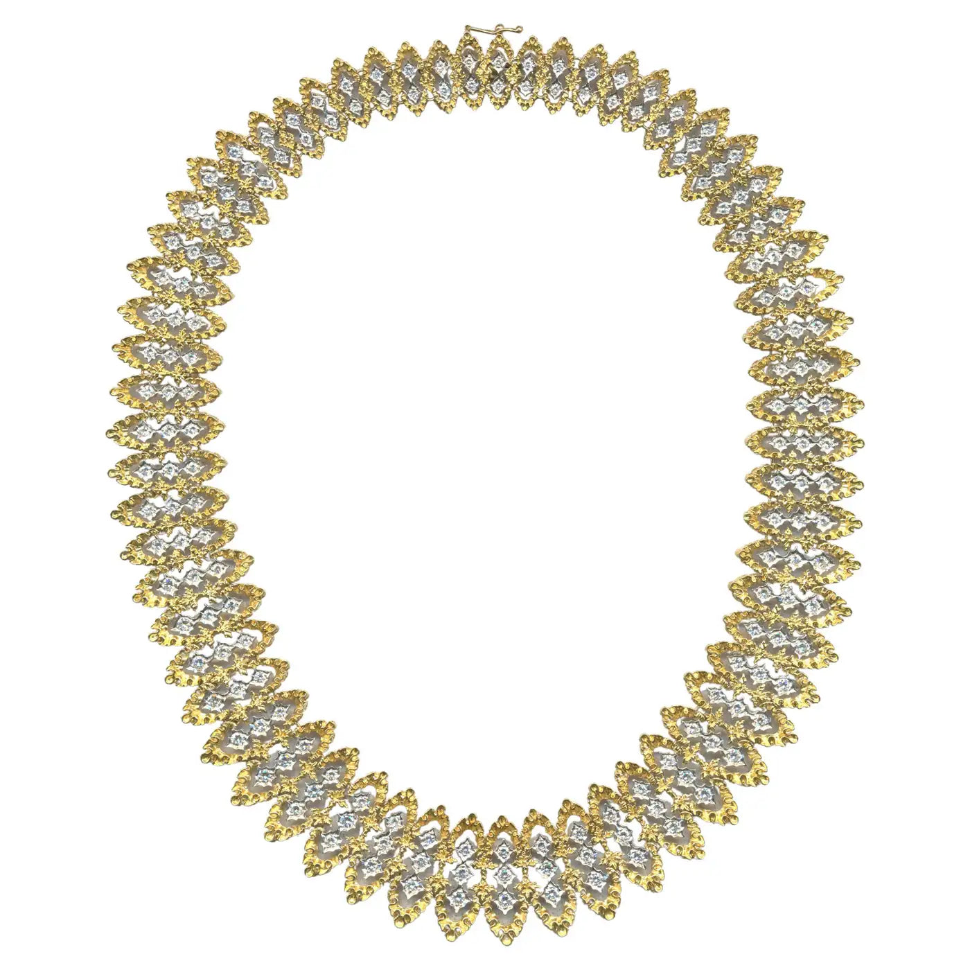 designer name necklaces for women -Impressive Heavy Diamond Necklace in 18k Yellow Gold [5 Ounces+] 7.00 carats