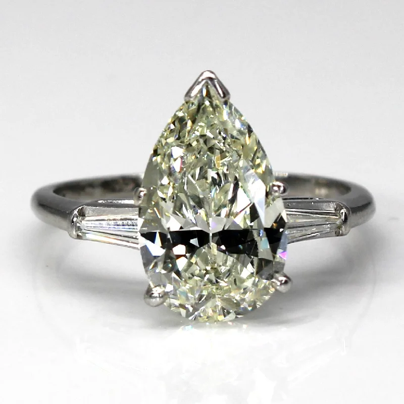 stackable engagement rings -Three Stone Diamond Engagement Ring | 3.24ctw VS2 L | SZ 7.25 |