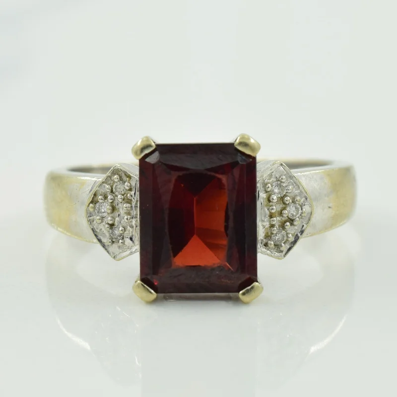 Garnet & Diamond Cocktail Ring | 2.75ct, 0.03ctw | SZ 7 |