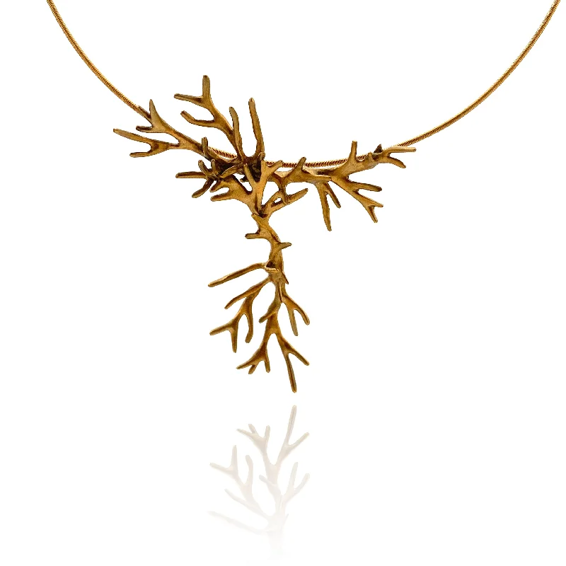 custom necklaces for women -Gold Vermeil Branch Necklace