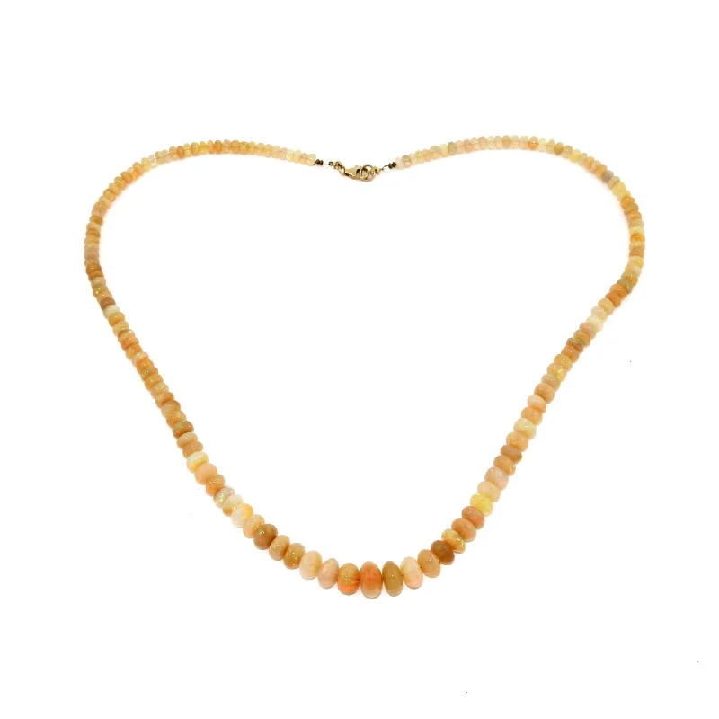 chunky necklaces for women -Welo Opal Beaded Necklace x 10k Gold