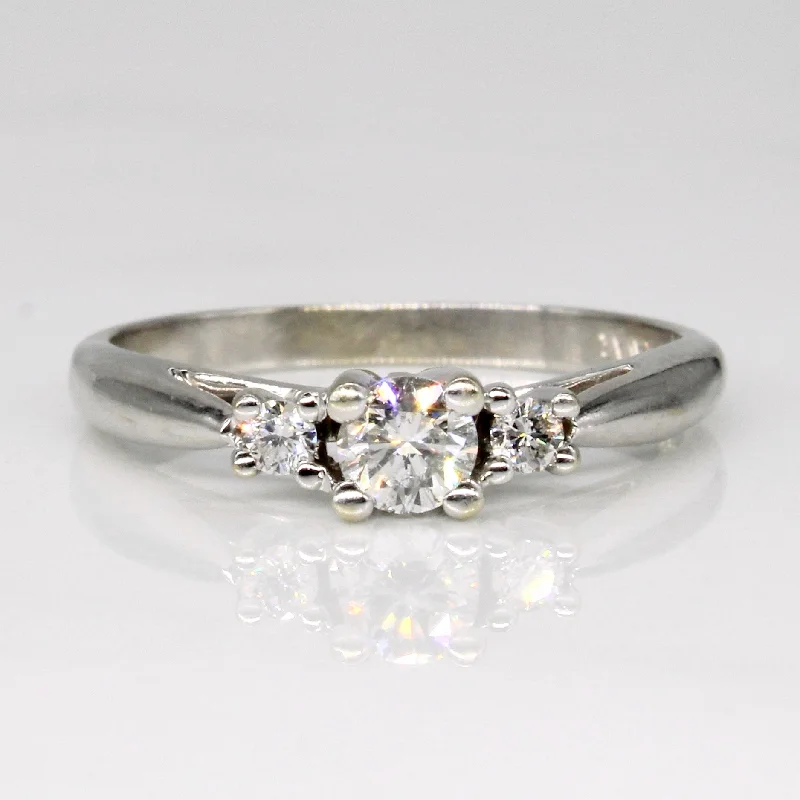 Three Stone Diamond Engagement Ring | 0.28ctw | SZ 6.75 |