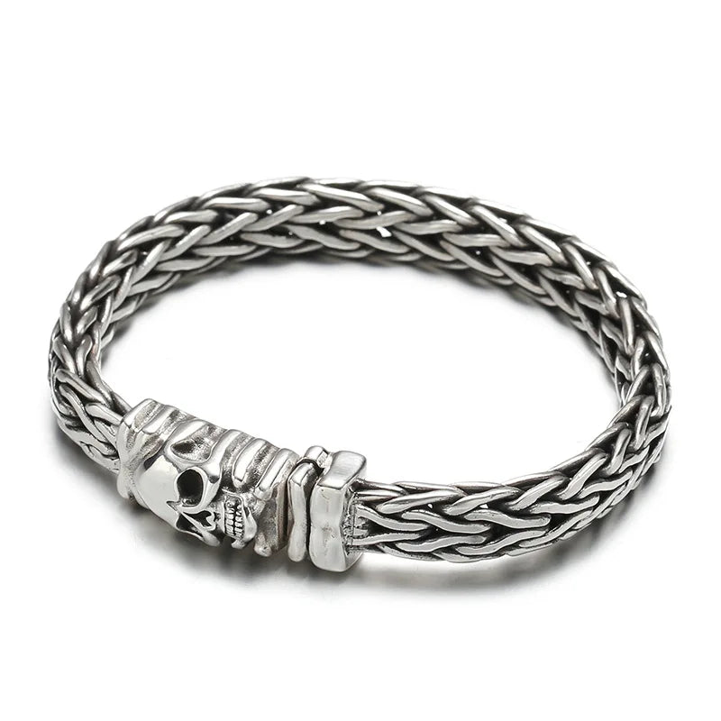 Skull Braided Punk Bracelet