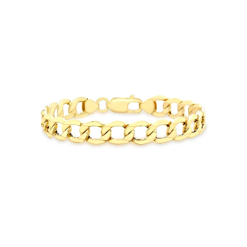 9K Yellow Gold 150 Hollow Curb Chain Bracelet/ 8.5'