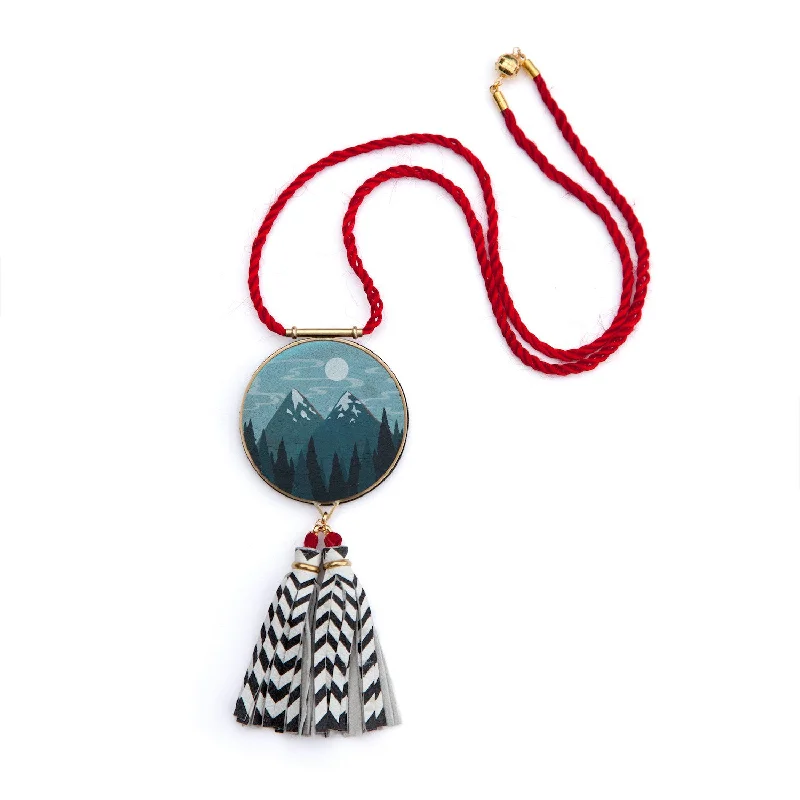 trendy necklaces for women -PEAKS & FIRS . tassel medallion