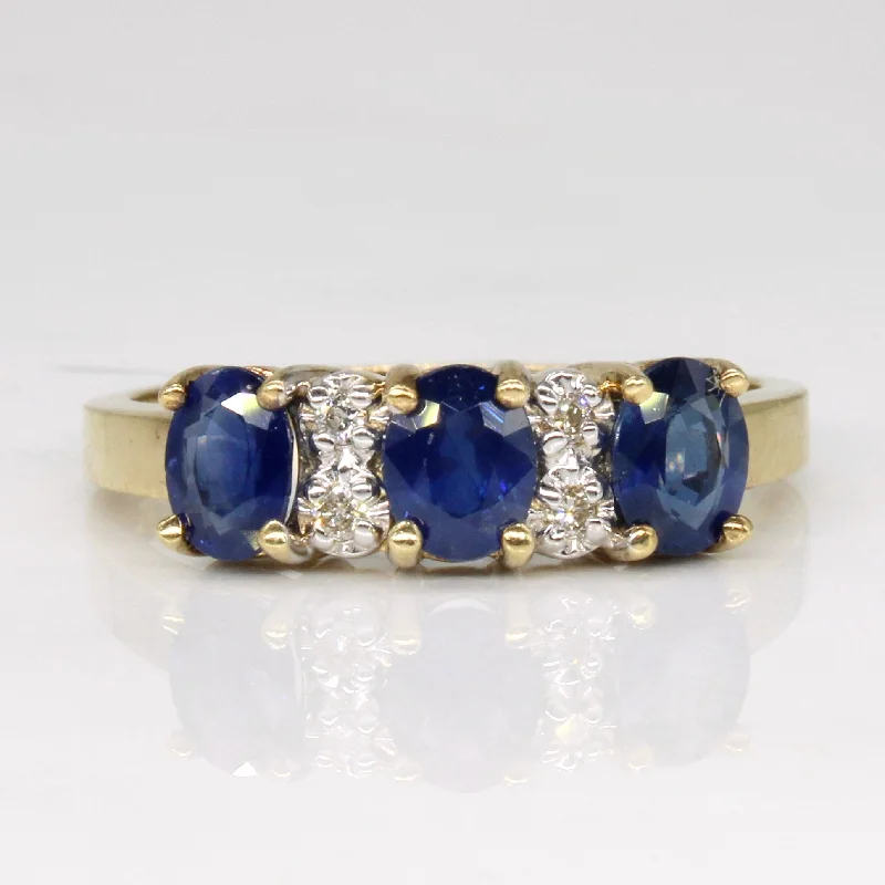 Sapphire & Diamond Cocktail Ring | 1.00ctw, 0.04ctw | SZ 6.5 |