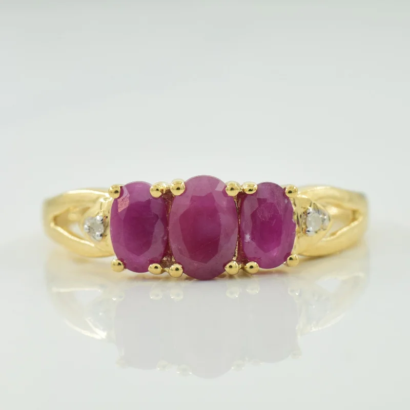 Ruby & Diamond Ring | 1.00ctw, 0.01ctw | SZ 7 |