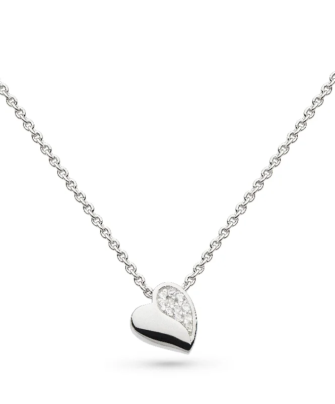 luxury necklaces for women -Kit Heath Miniature Sparkle Sweet Heart Necklace