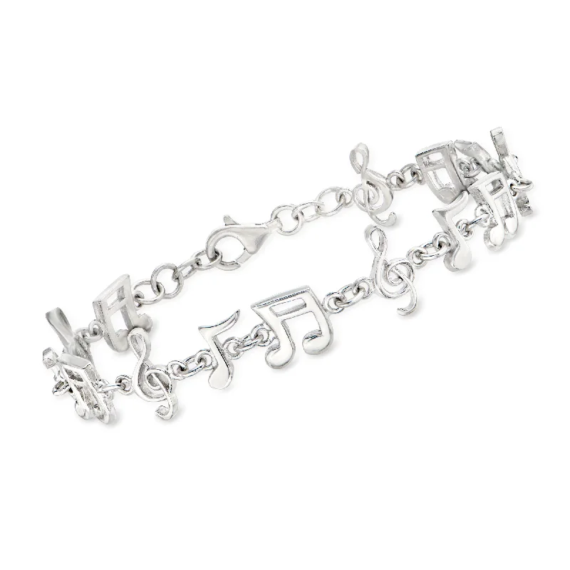 Ross-Simons Sterling Silver Musical Note Bracelet