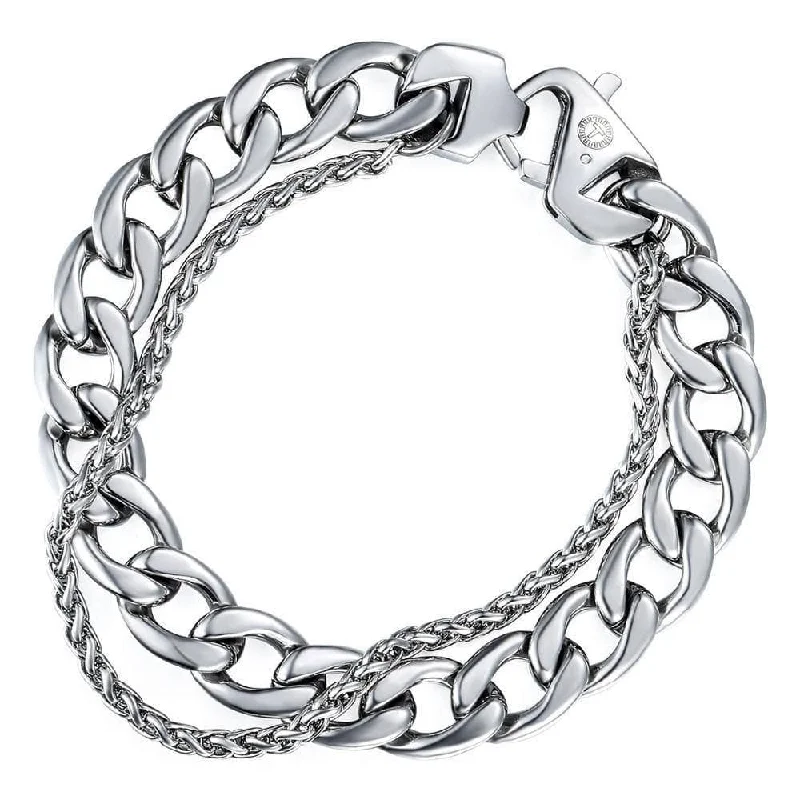 Men's Cuban Double Chain Bracelet