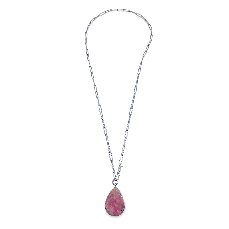 wedding day necklaces for women -Rough Sapphire Lariat Necklace