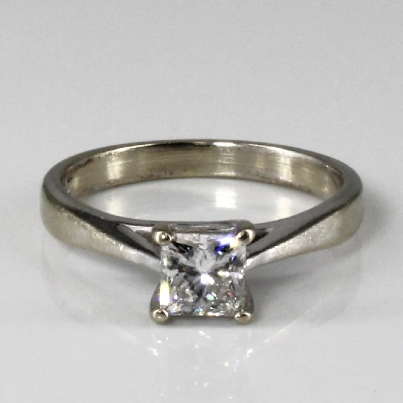 Solitaire Princess Canadian Diamond Engagement Ring | 0.71ct I1 E | SZ 6.5 |