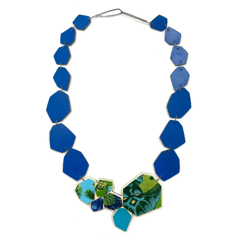 bohemian necklaces for women -Royal Blue Geometric Necklace