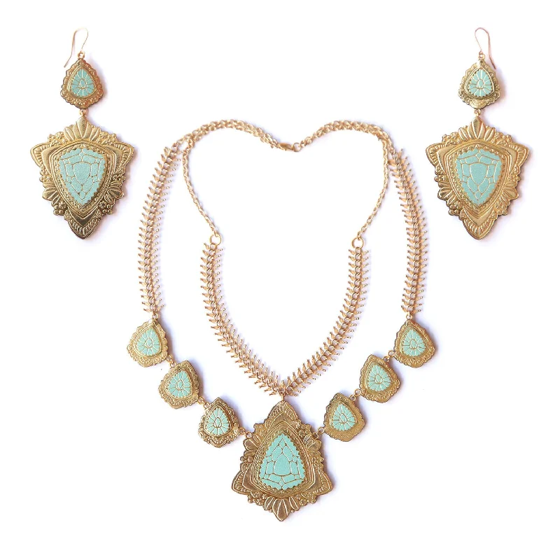 necklace & earring set AQUA