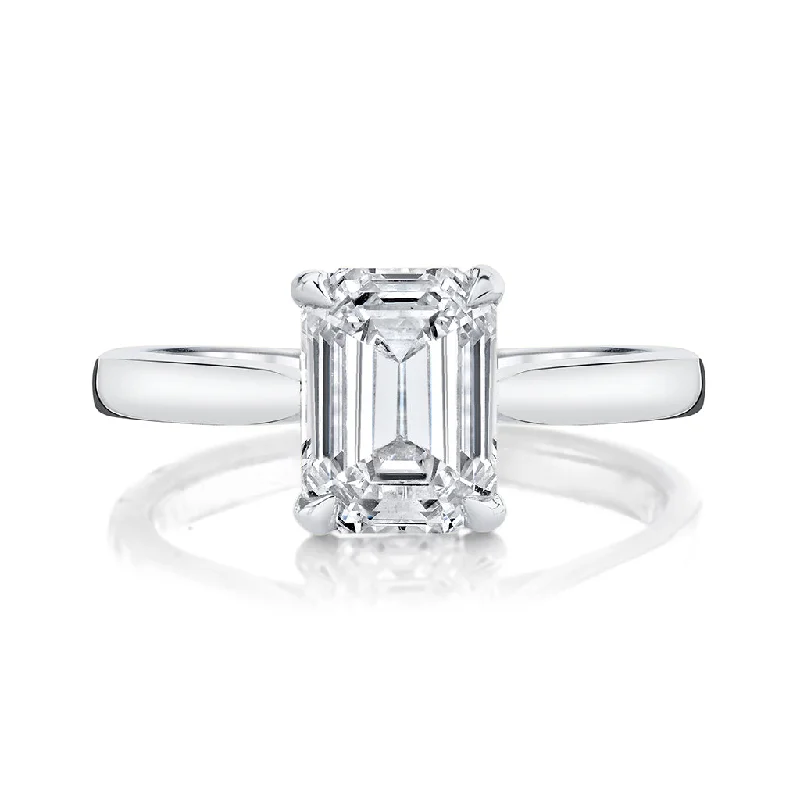 elegant engagement rings for women -2.25ct Emerald Cut Moissanite Diamond Solitaire Engagement Ring